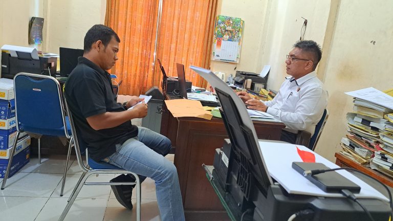 Ketua Satma AMPI Madina Beri Keterangan di Polres Terkait Laporan Aktifitas Tong Emas di Panyabungan