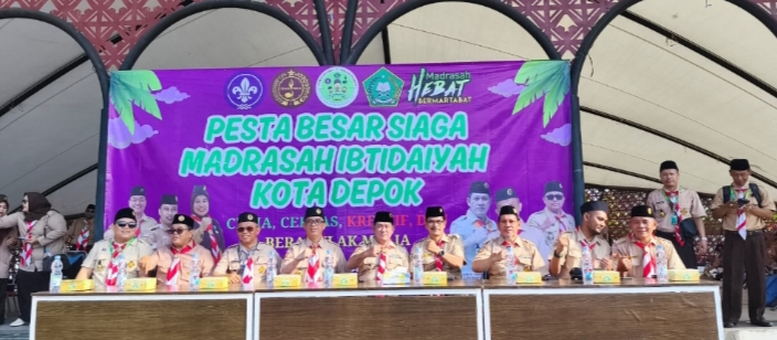 Pesta Besar Siaga Madrasah Ibtidaiyah Kota Depok di Alun Alun Barat, Depok pada Rabu (10/12). 